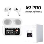 AirPods Touch L.C.D A9 White Bluetooth Earbuds Heavy SoundScreen